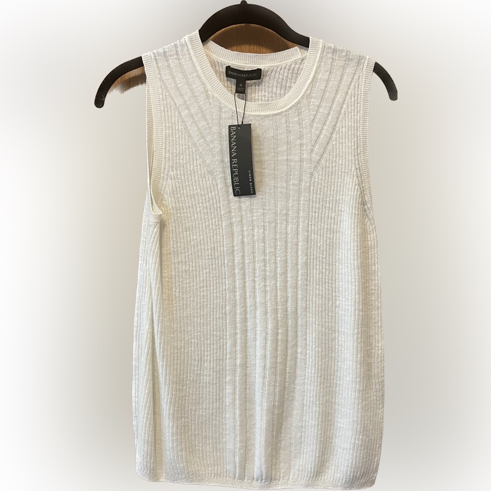 Banana Republic sleeveless linen blend top size medium